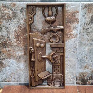 Vintage Turner Wall Decor Wood Look Plastic Old Telephone